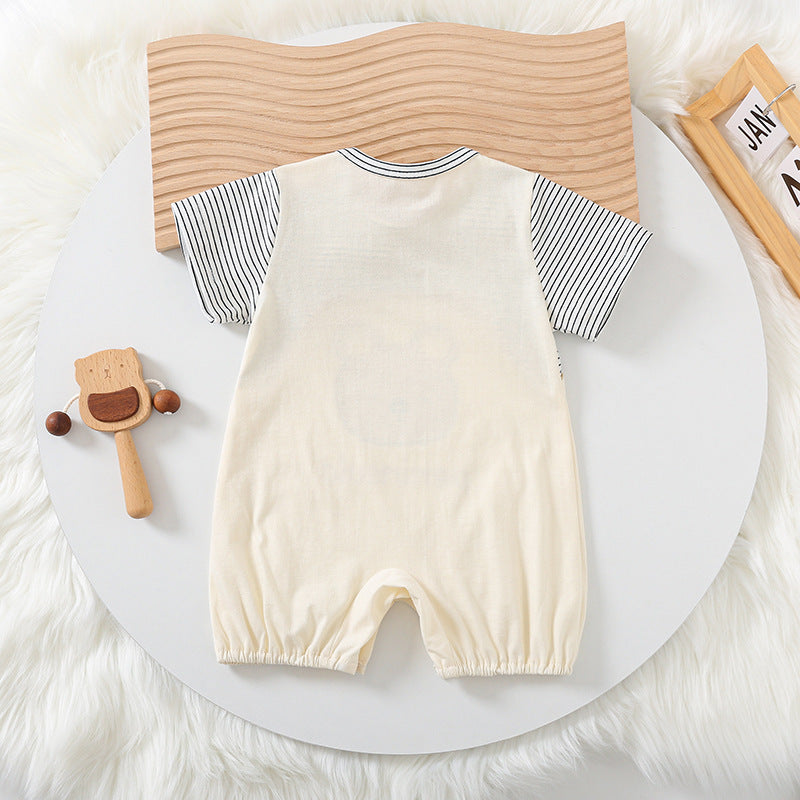 Bear Baby Short Sleeve Rompers