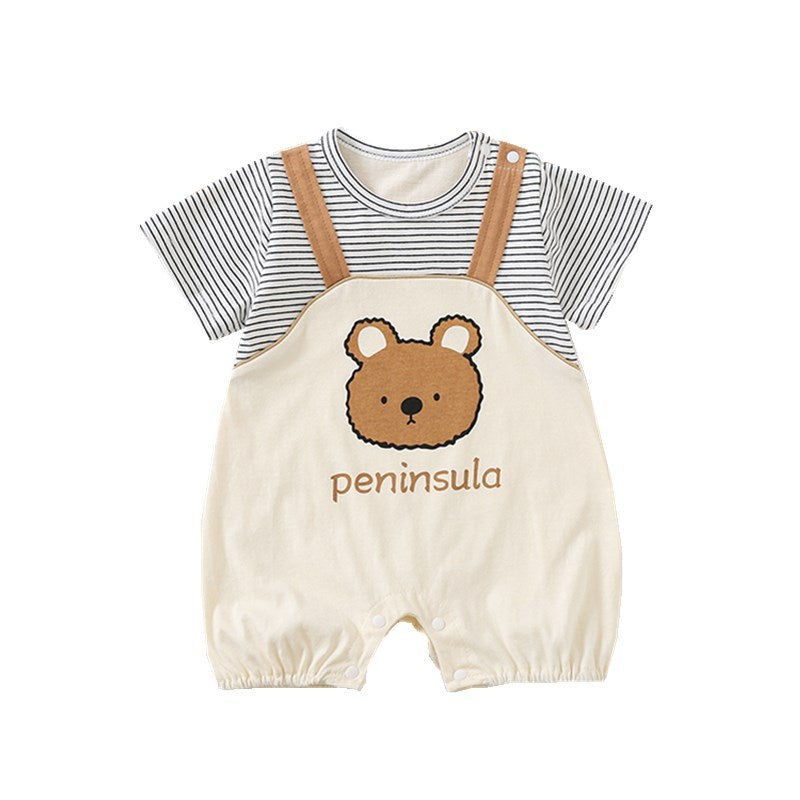 Bear Baby Short Sleeve Rompers