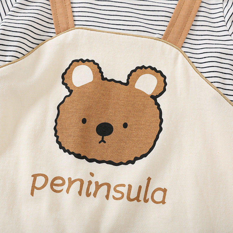 Bear Baby Short Sleeve Rompers