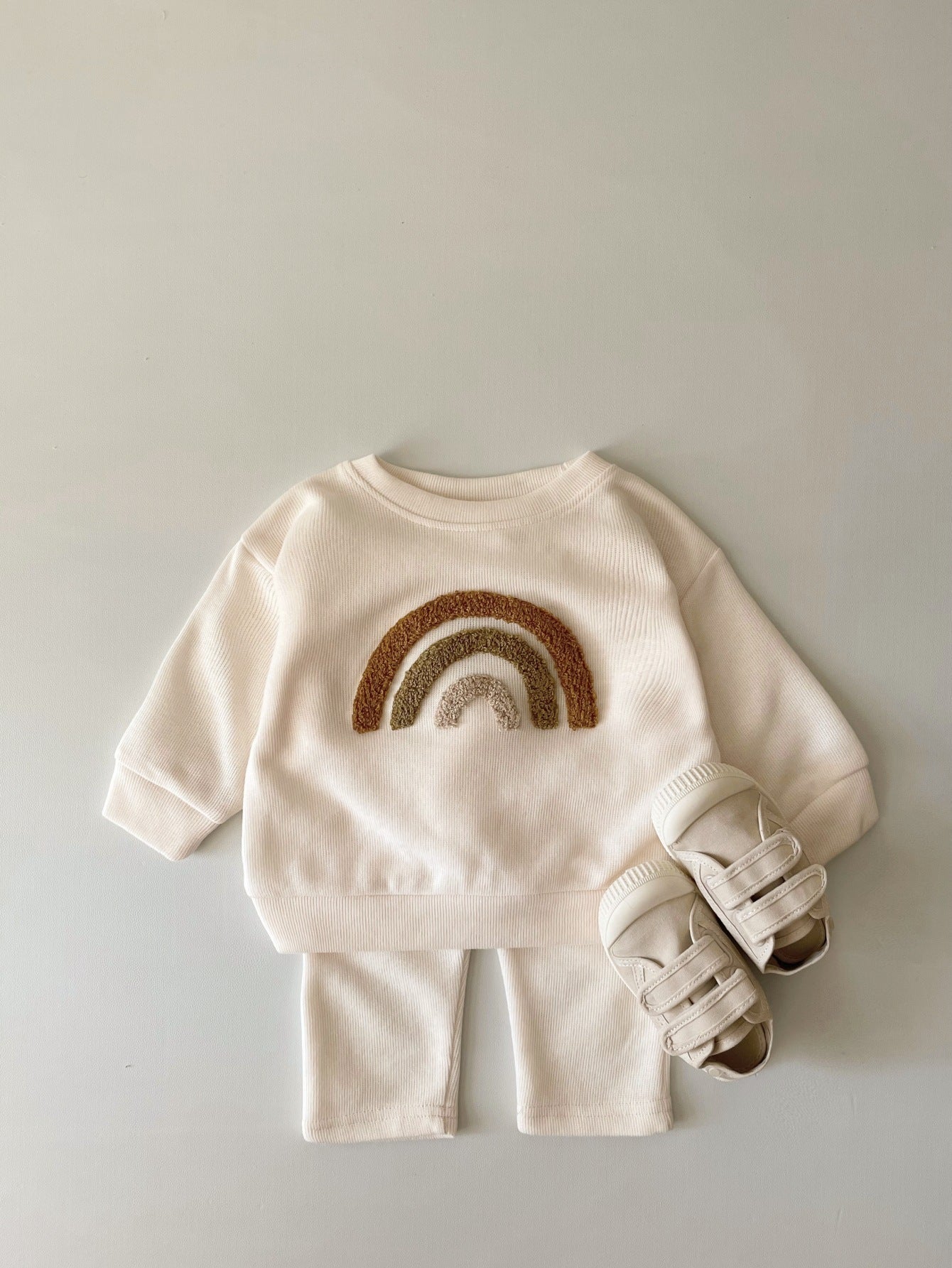 Spring And Autumn Newborn Embroidery Baby Two-piece Suit