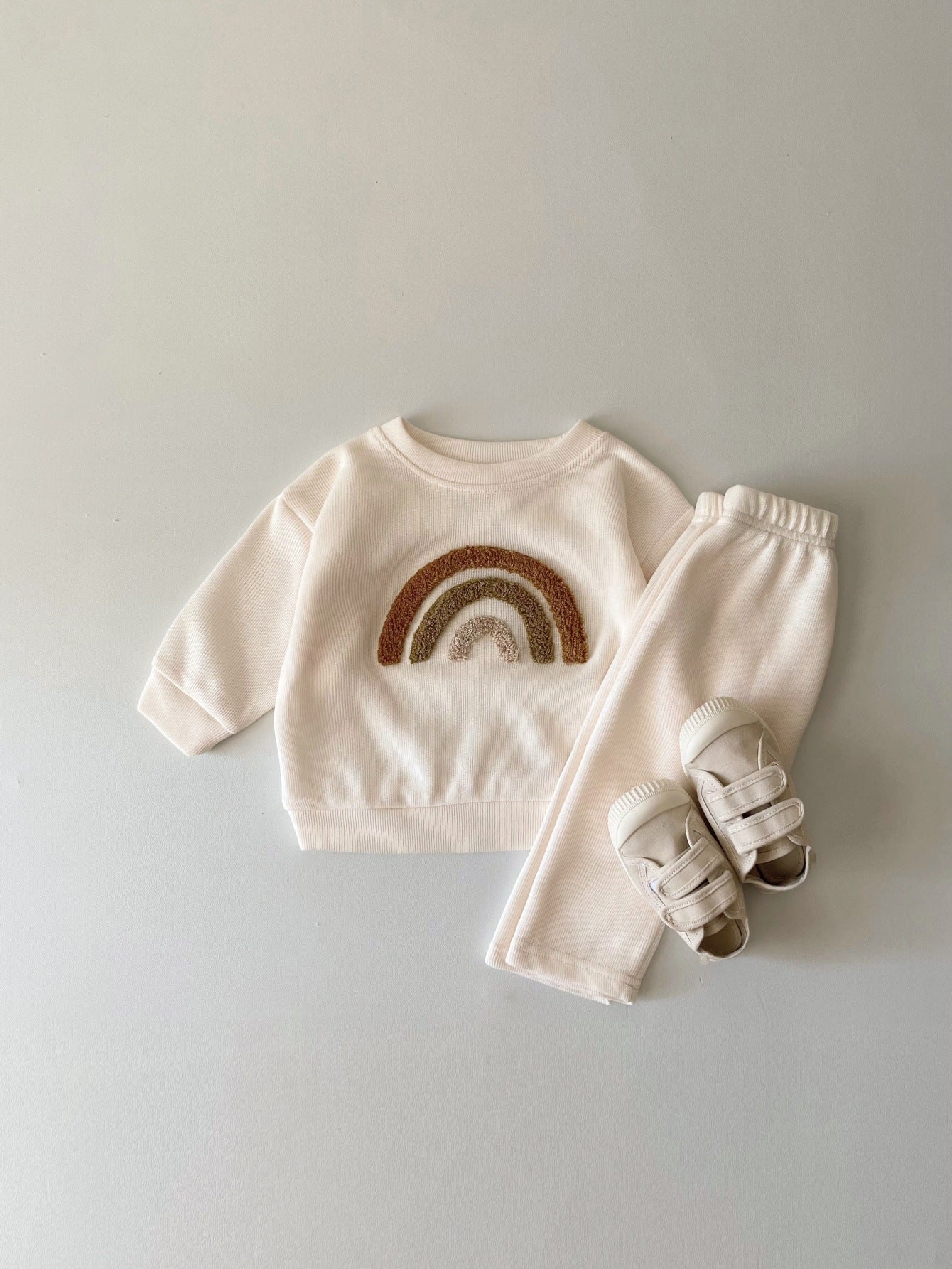 Spring And Autumn Newborn Embroidery Baby Two-piece Suit