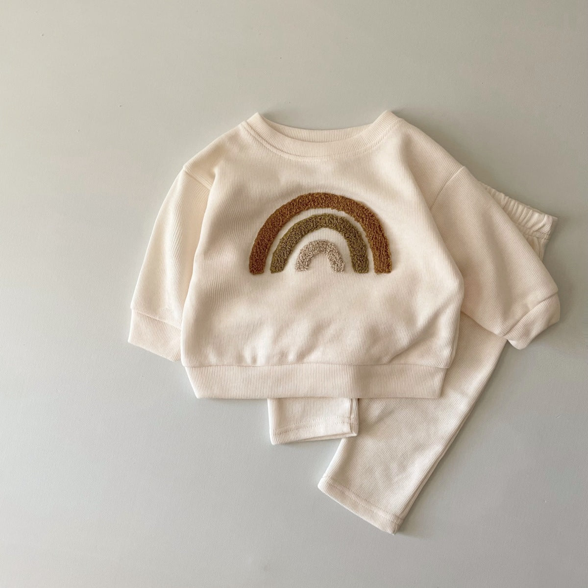 Spring And Autumn Newborn Embroidery Baby Two-piece Suit